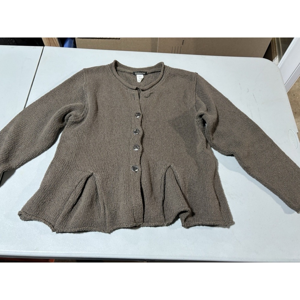 Sweater Girl Brown Button Up Sweater Medium Cottagecore
